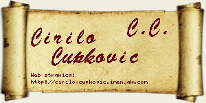 Ćirilo Čupković vizit kartica